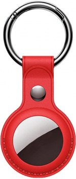 PU-læderetui med nøglering til Airtag, Rød PU-læderetui med nøglering til Airtag, Rød