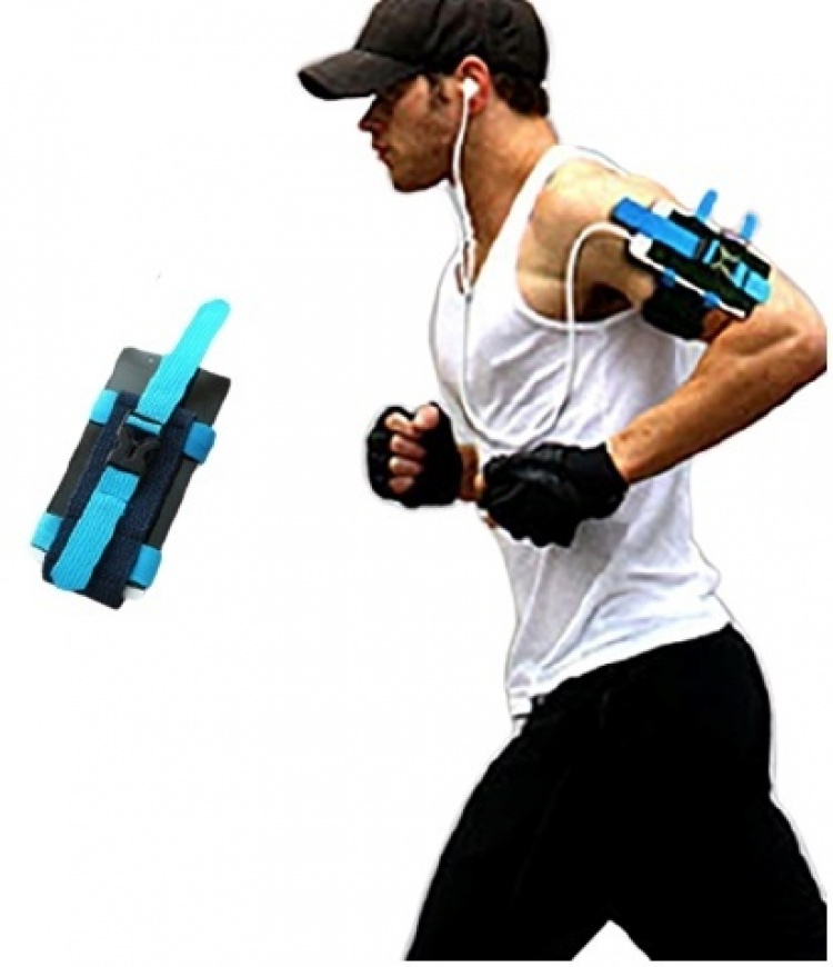 Holdbart telefonetui til armen, Blå Holdbart telefonetui til armen, Blå