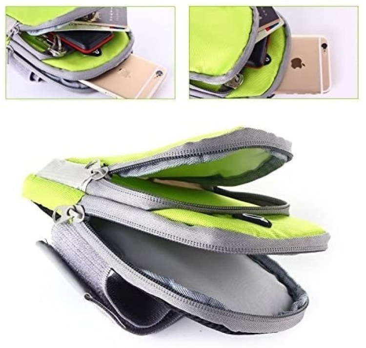 Rummelig armtaske med port til hovedtelefoner, Grøn Rummelig armtaske med port til hovedtelefoner, Grøn