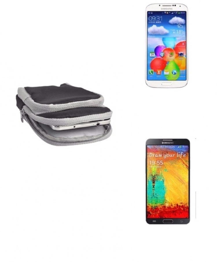 Rummelig armtaske med port til hovedtelefoner, sort