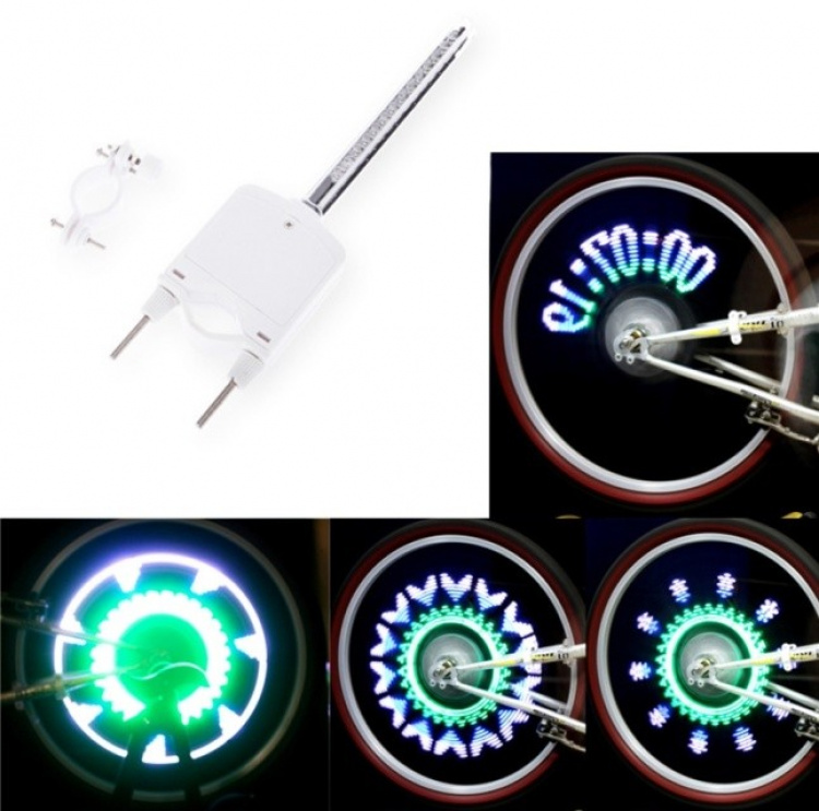 Cykelhjulsbelysning med 40 mønstre og 5 ord