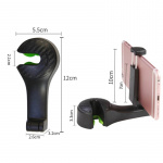 2 i 1 nakkestøtteholder til mobil og krog, Svart 2 i 1 nakkestøtteholder til mobil og krog, Svart