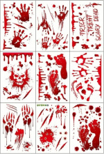 Blodige vægdekorationer med halloweenmotiver, 30x20