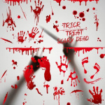 Blodige vægdekorationer med halloweenmotiver, 30x20