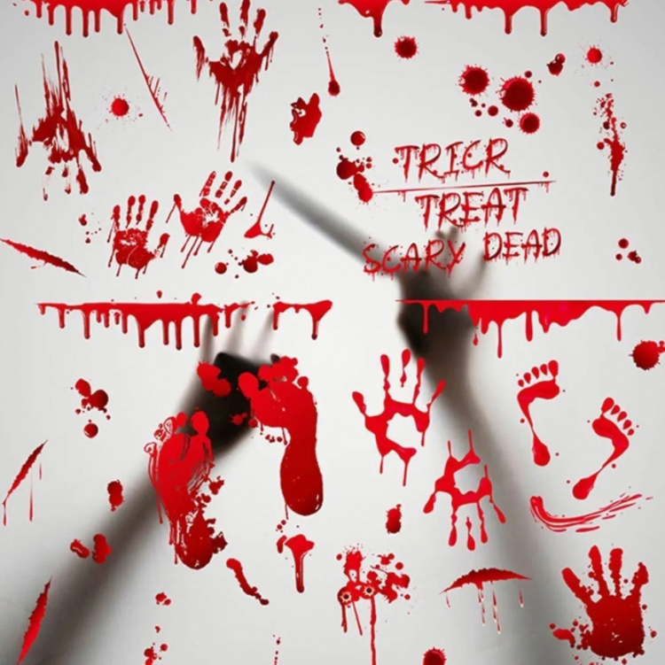 Blodige vægdekorationer med halloweenmotiver, 30x20