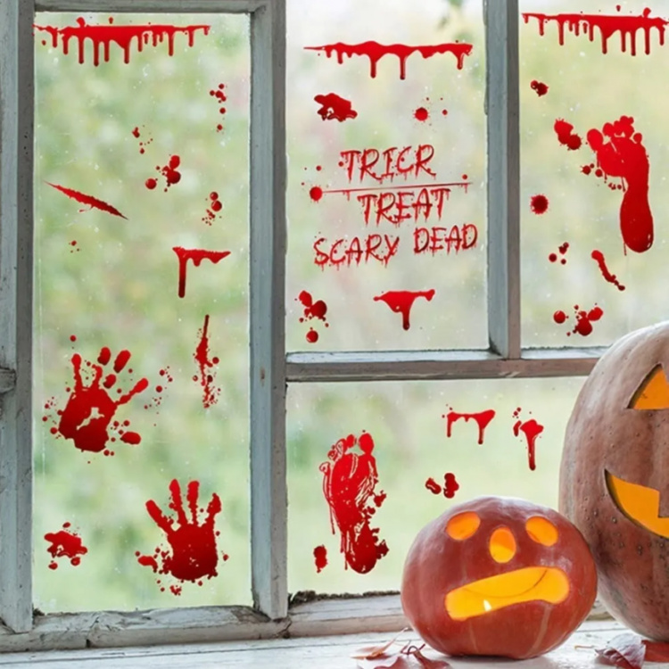 Blodige vægdekorationer med halloweenmotiver, 30x20