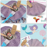 Udgravningssæt med snegleskal og havfrue