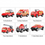 Sæt med 6 brandbiler inklusive brandbil