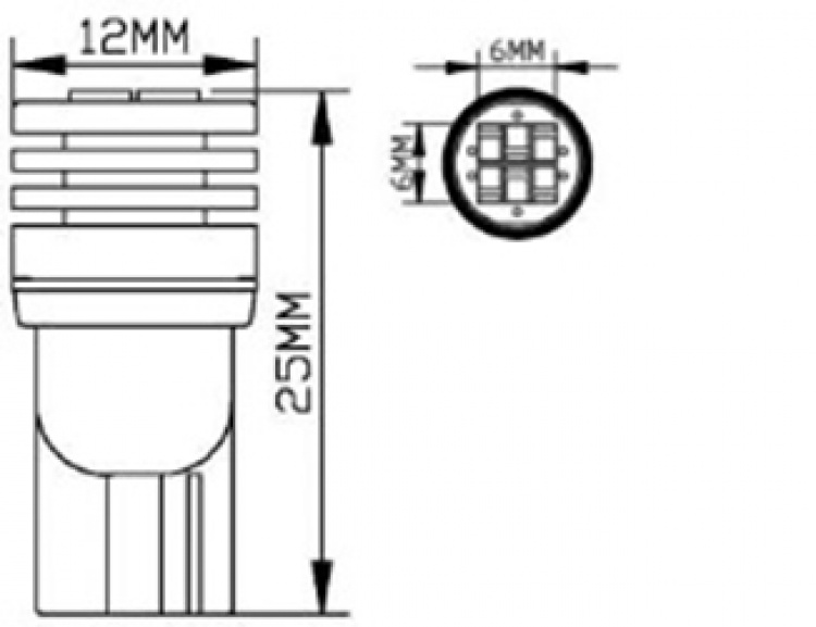 Canbus LED-lampe, T10-3020, 210lm, hvid
