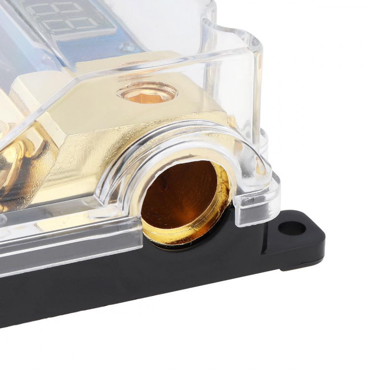 1-i-1-vejs sikringsholder til billyd med display, 100A