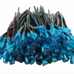 Fladstikshylse isoleret med kabel 13cm, 100stk