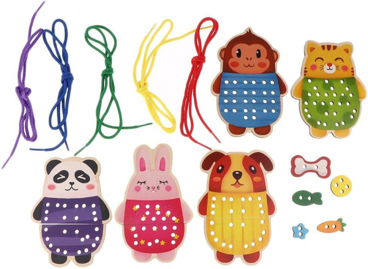 Sykort - træ med tråd, Panda