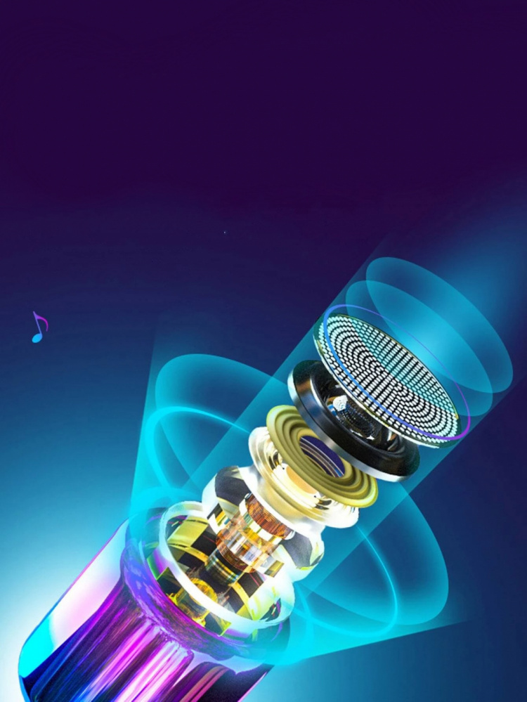 Bluetooth mini-højttaler i kromeret ombre, Lilla/Blå