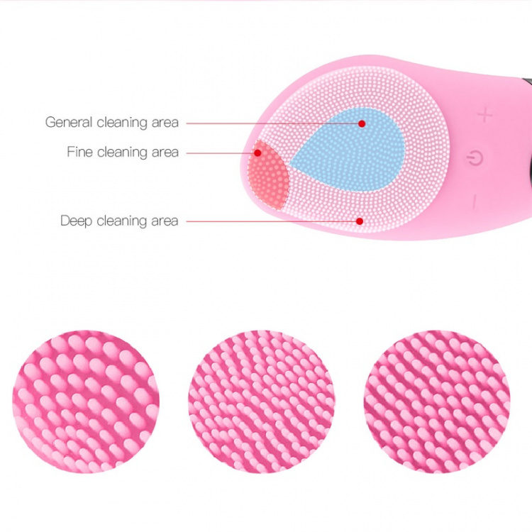 Vibrerende ansigtsrenser i silikone, Rosa