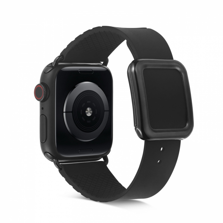 Silikoneur til Apple Watch 42/44/45mm, Sort