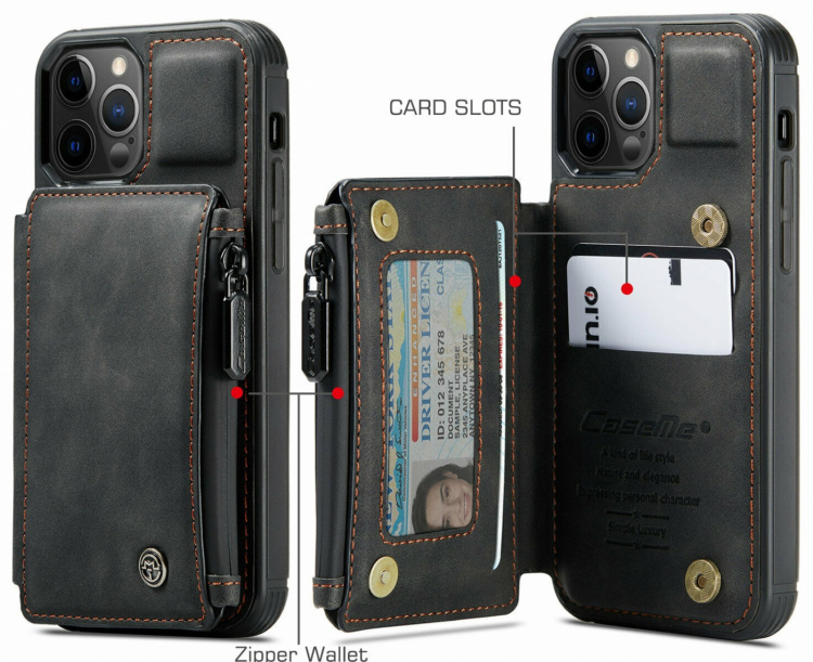 Pungtaske til iPhone 13 Pro, Sort