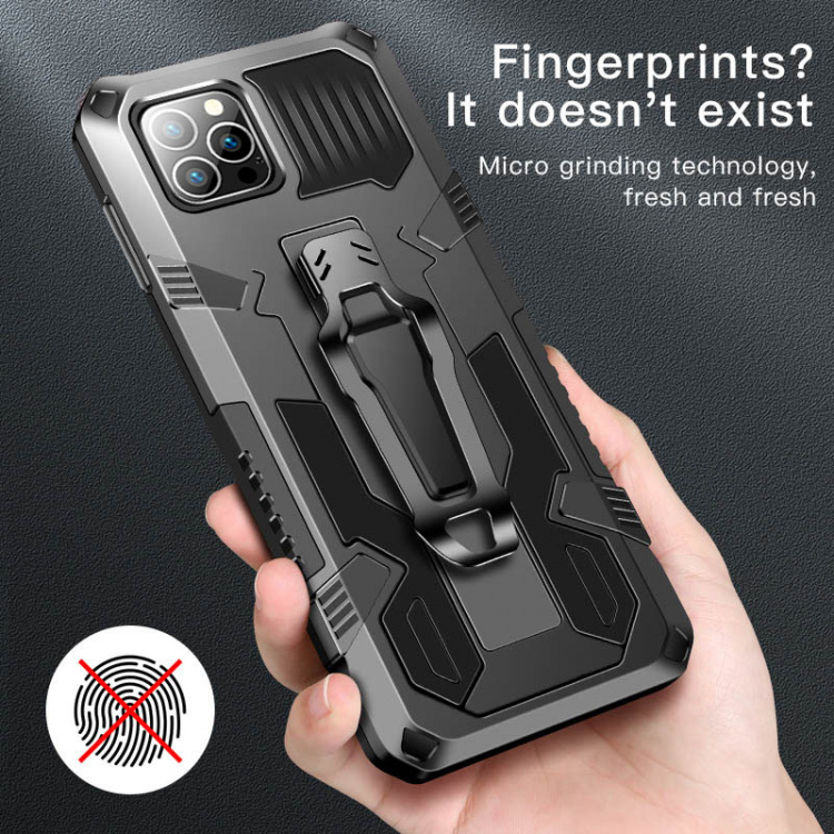 Holdbart etui med stativ til iPhone 13 Pro, sort