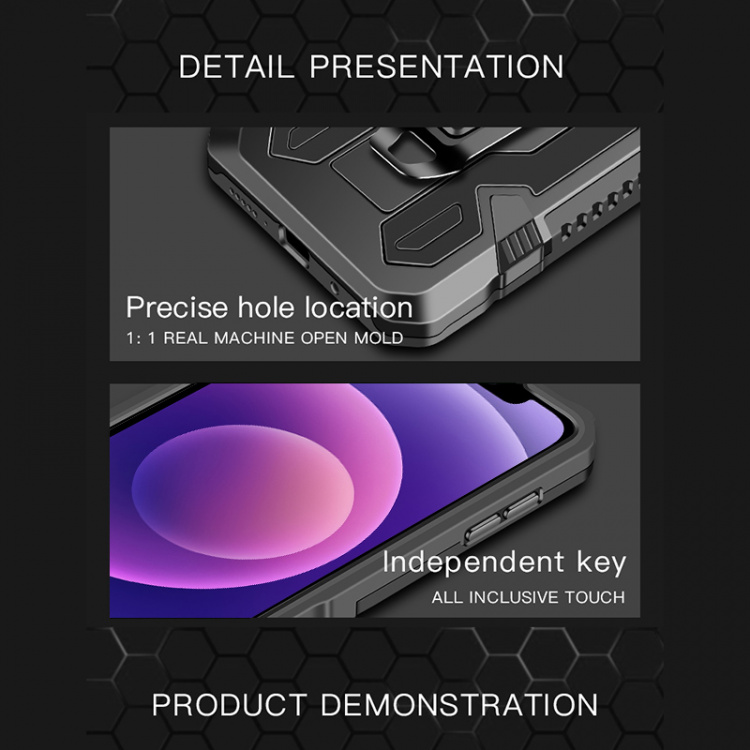 Robust etui med stativ til iPhone 13 Mini, Sort