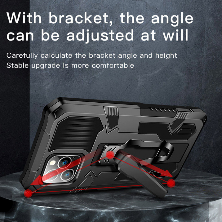 Robust etui med stativ til iPhone 13 Pro Max, Sort