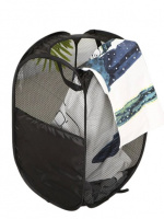 Vasketøjskurv i net, sort