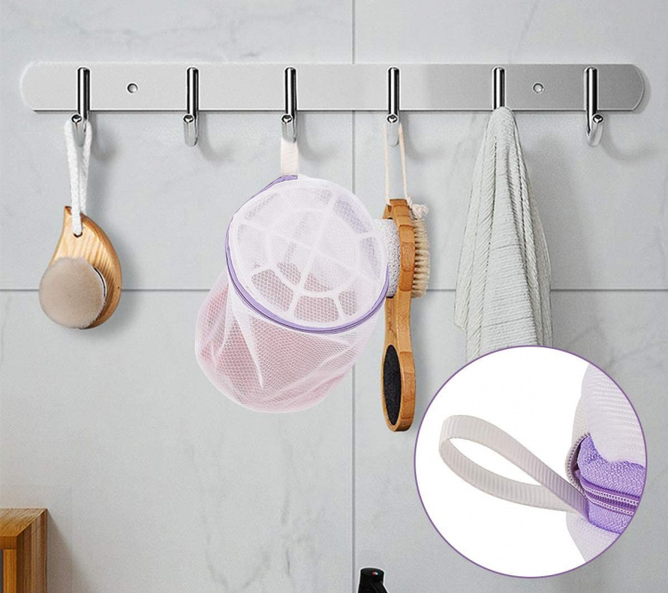 Kombineret vasketøjskurv/vaskepose til undertøj, Pink