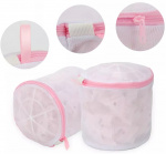 Kombineret vasketøjskurv/vaskepose til undertøj, Pink