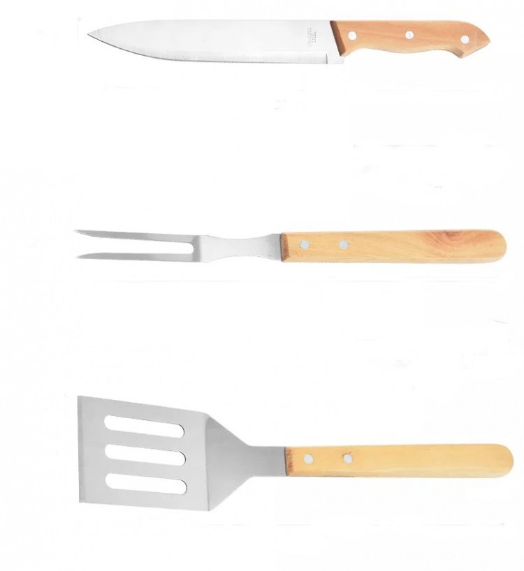 Grillsæt i træ, 4 dele