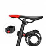 Cykellås med vajer och kodlås, 120cm