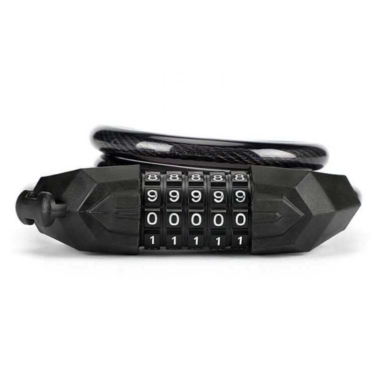 Cykellås med vajer och kodlås, 120cm