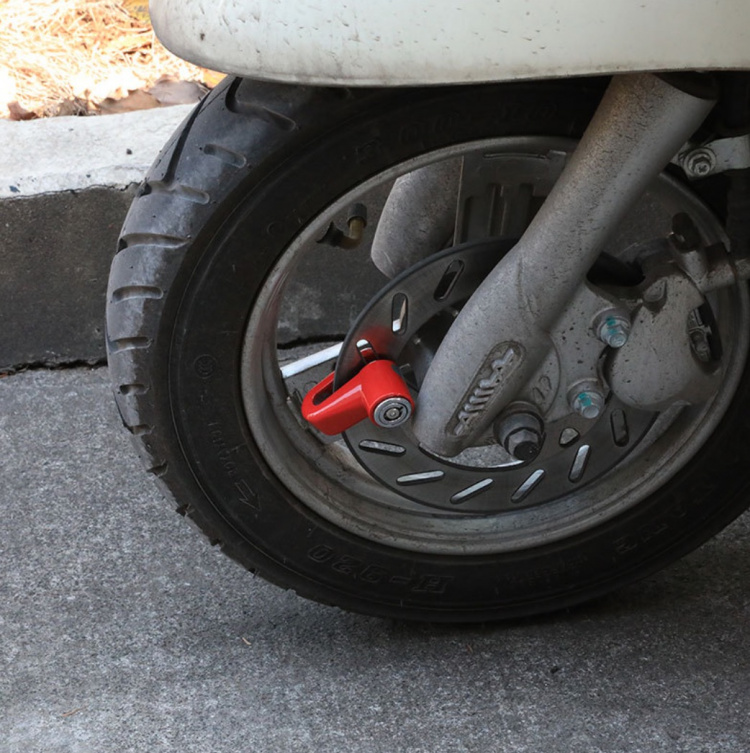 Skivebremselås til Cykel & MC, Rød