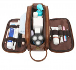 Rummelig rejsetaske i læder