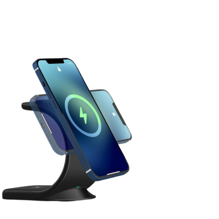 Qi-oplader til mobile enheder, 15W, Sort