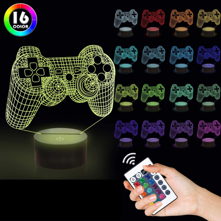 3D Lampe med Tv-spil Håndkontrol Motiv