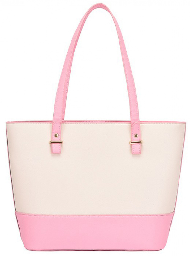 Håndtasker, Beige Pink med gulddetaljer