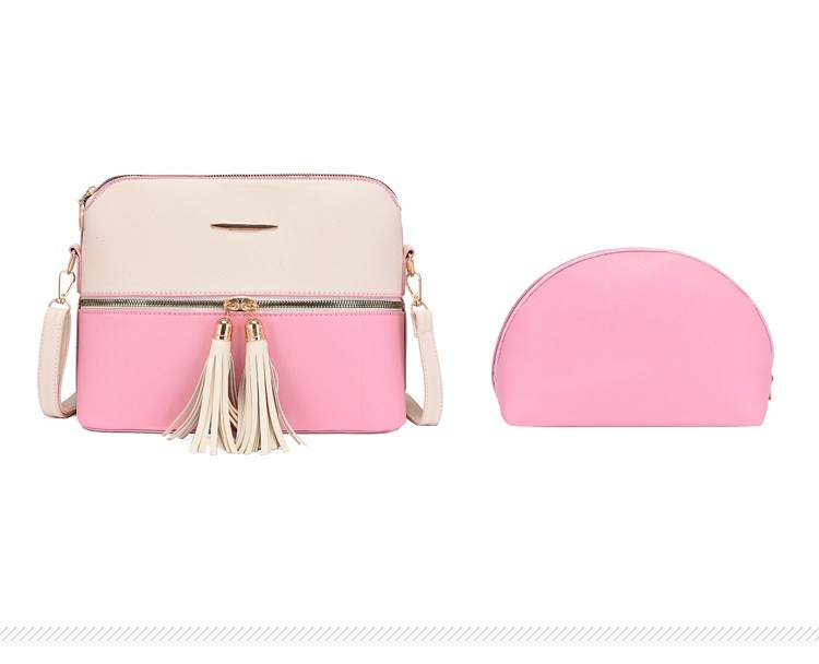 Håndtasker, Beige Pink med gulddetaljer