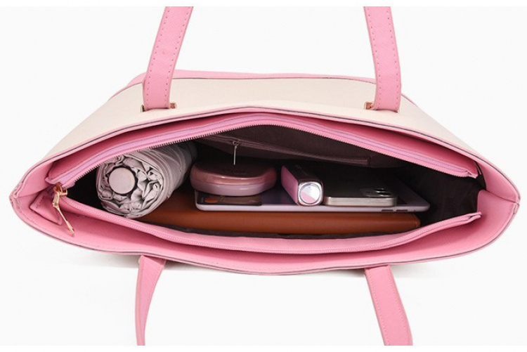 Håndtasker, Beige Pink med gulddetaljer