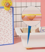 Skuffehjul i rustfrit stål 4-pak, Orange