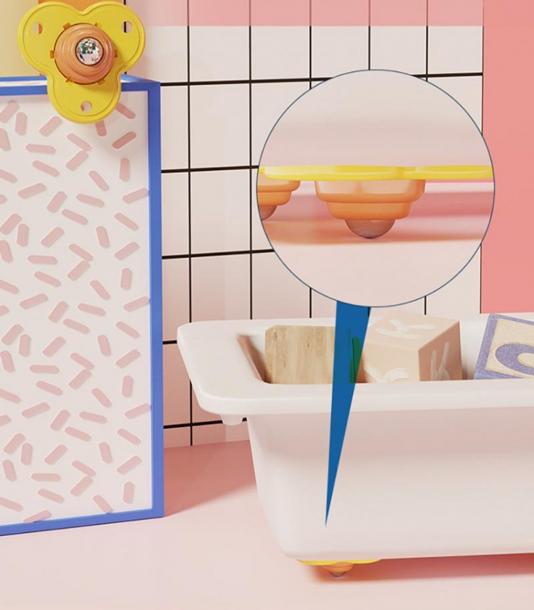 Skuffehjul i rustfrit stål 4-pak, Orange