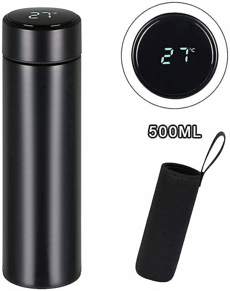 Smart rejsetermoflaske med smart LCD-touchskærms temperaturvisning
