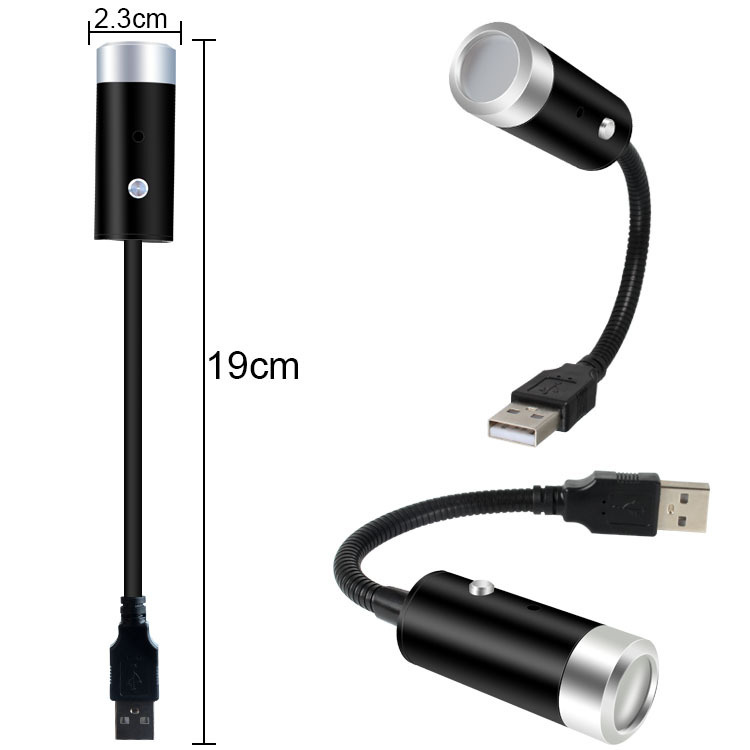USB-lampe, der giver stjernehimmel atmosfære i bilen, rødt lys