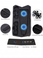 Opladningsstander med køleblæsere og spilopbevaring til PS5 Opladningsstander med køleblæsere og spilopbevaring til PS5