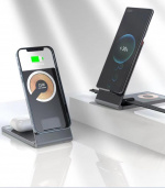 Sammenklappelig og trådløs oplader til smartphone, iWatch og Airpods Sammenklappelig og trådløs oplader til smartphone, iWatch og Airpods