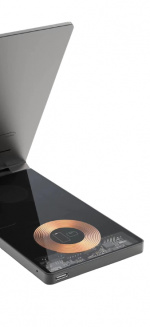 Sammenklappelig og trådløs oplader til smartphone, iWatch og Airpods Sammenklappelig og trådløs oplader til smartphone, iWatch og Airpods