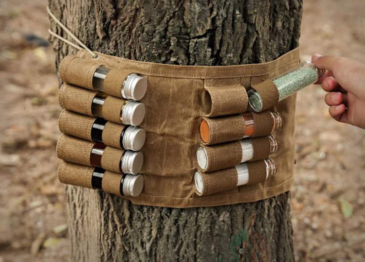 Opbevaringspose til krydder inkl. krydderburke