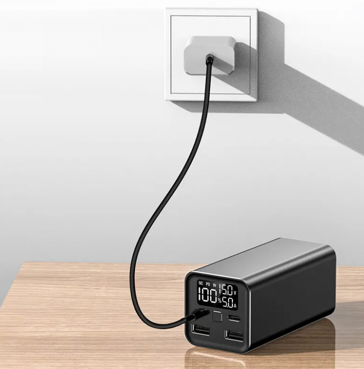 Powerbank 20000mAh 65W QC3.0 Hurtigopladning til telefon og bærbar computer Powerbank 20000mAh 65W QC3.0 Hurtigopladning til telefon og bærbar computer