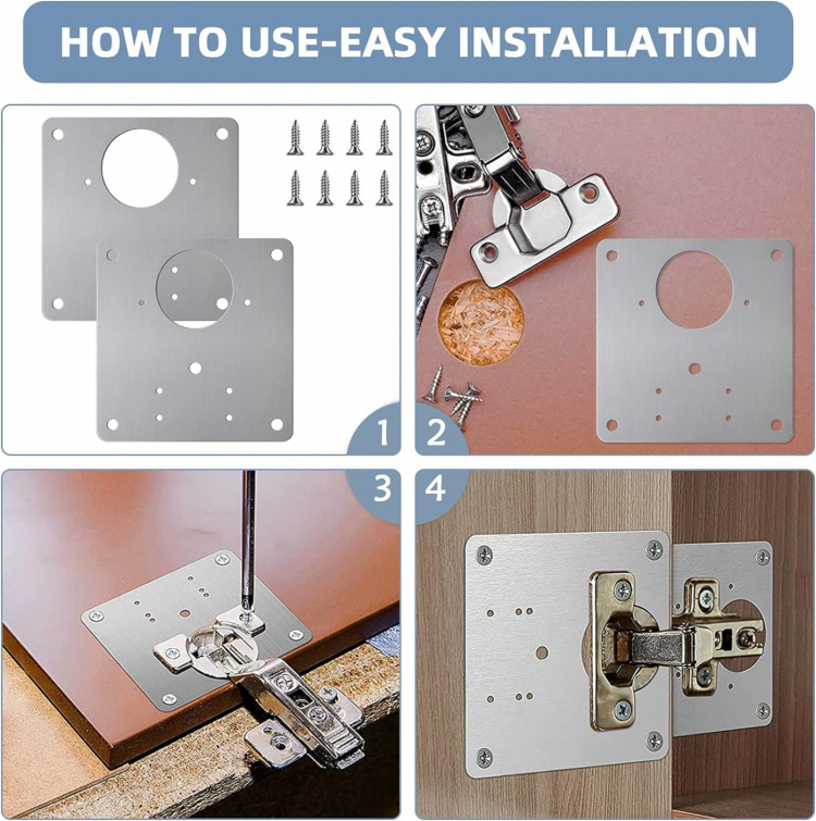 Hængselsreparationsplade 2-pak
