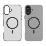 Halvgennemsigtigt etui med MagSafe til iPhone 16, Sort