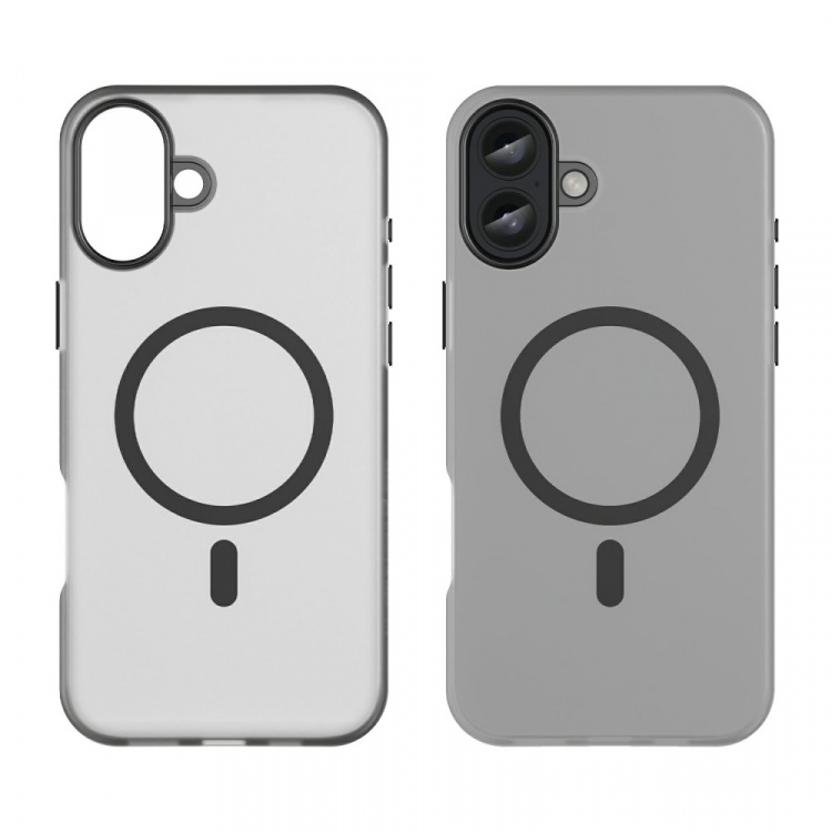 Halvgennemsigtigt etui med MagSafe til iPhone 16, Sort