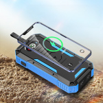 Powerbank 30000mAh 22,5W PD+15W trådløs opladning, solceller, lommelygte og kompas