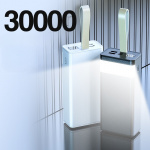 Powerbank 50 000mAh m. digitalt display og lys, hvid